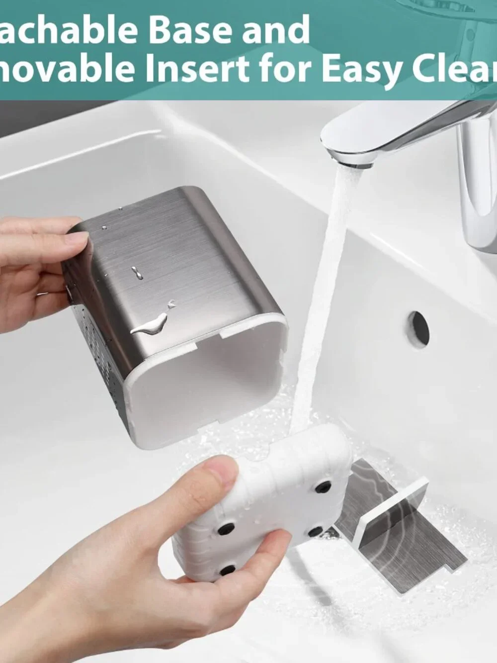 Toothbrush Holder Toothpaste Organizer Drainage for Bathroom Vanity, Detachable